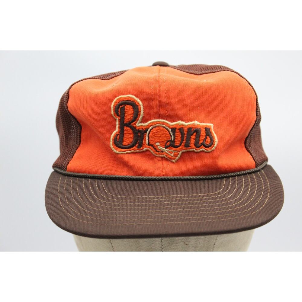 Vintage 80's Cleveland Browns Snapback Hat NFL Football Mesh Trucker Cap